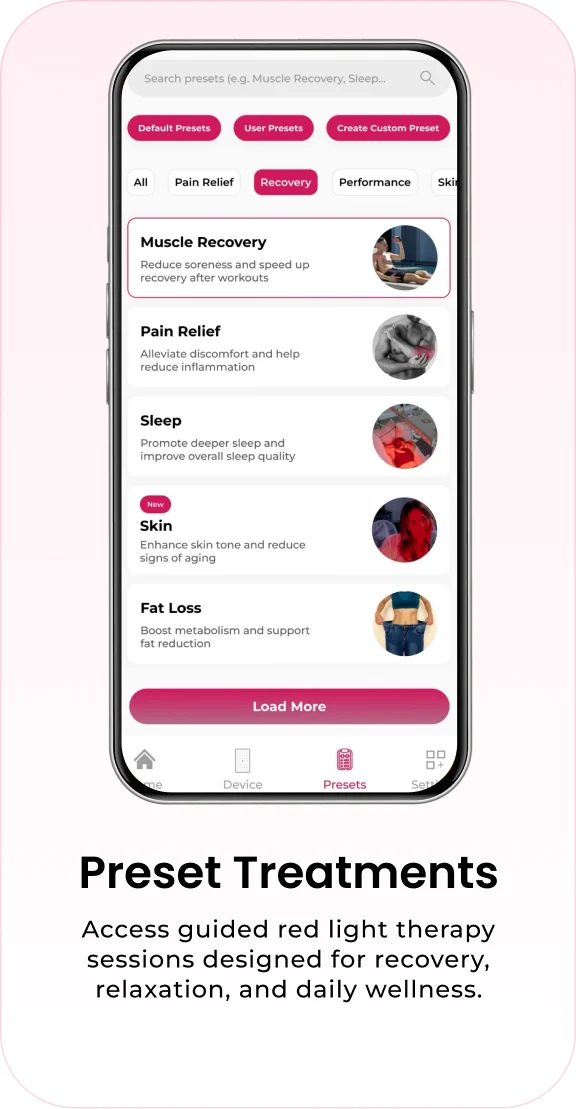 Vital app screen with guided session settings