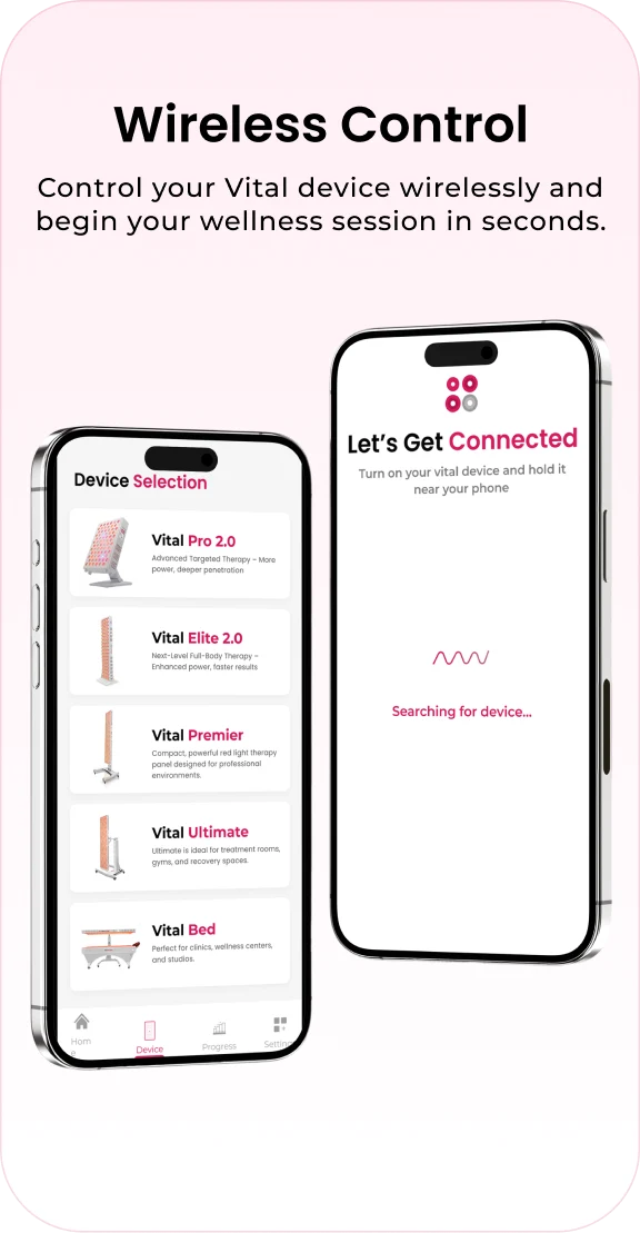Vital app screen with progress streak and consistency